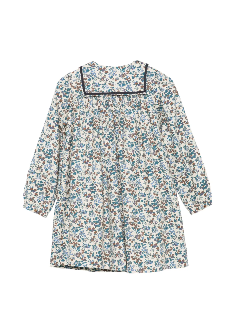 Bonpoint Gesmockte jurk met bloemenprint Beige