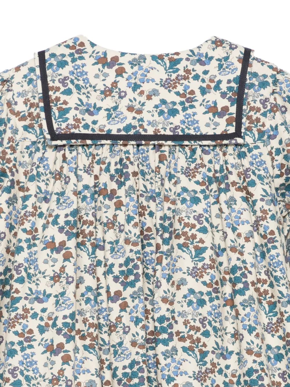 Bonpoint Gesmockte jurk met bloemenprint Beige
