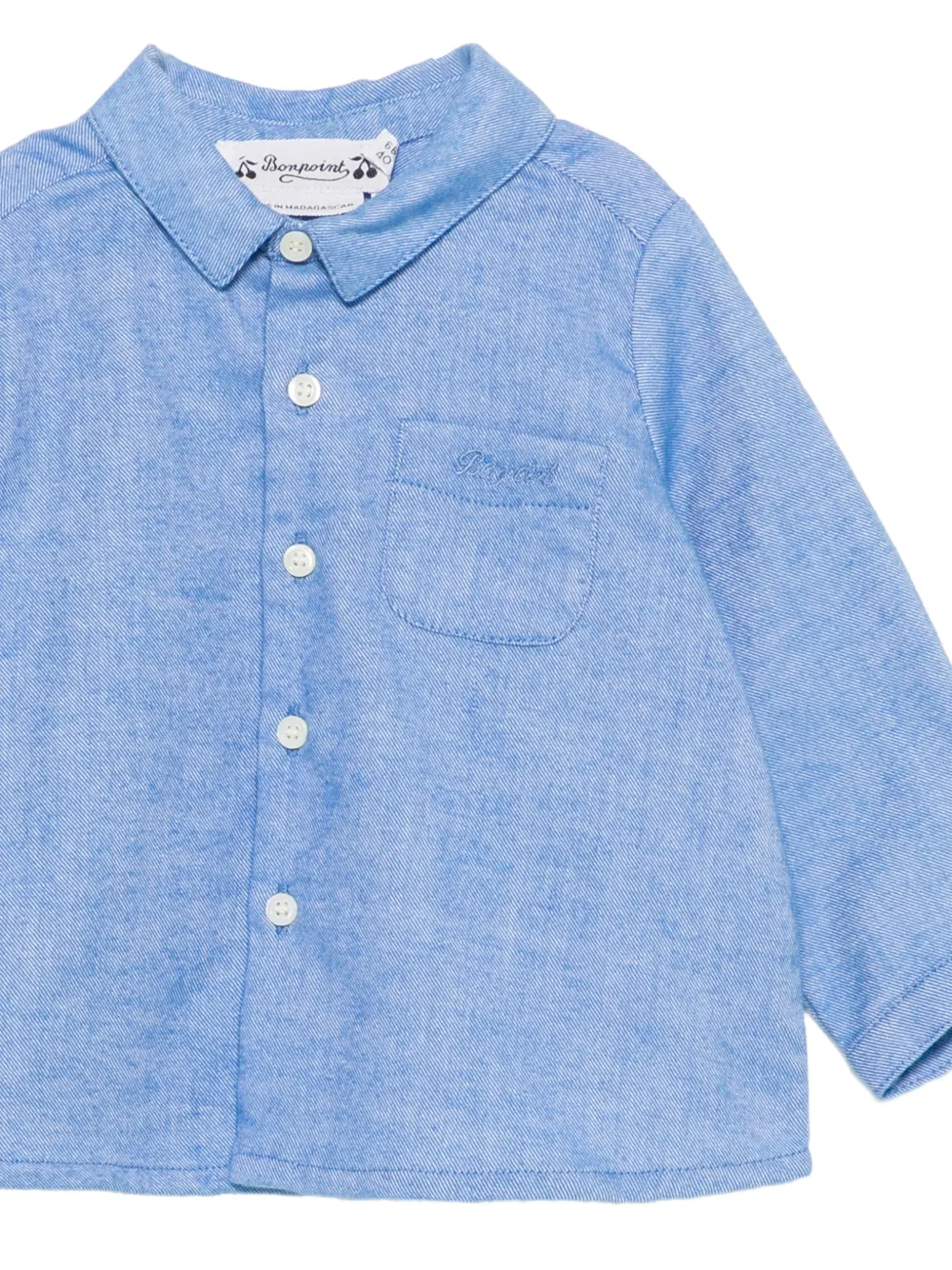 Bonpoint Shirt met geborduurd logo Blauw