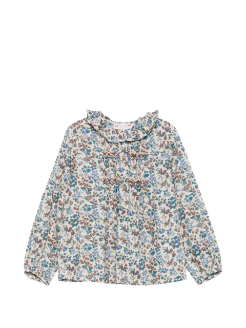Bonpoint floral-print smocked blouse