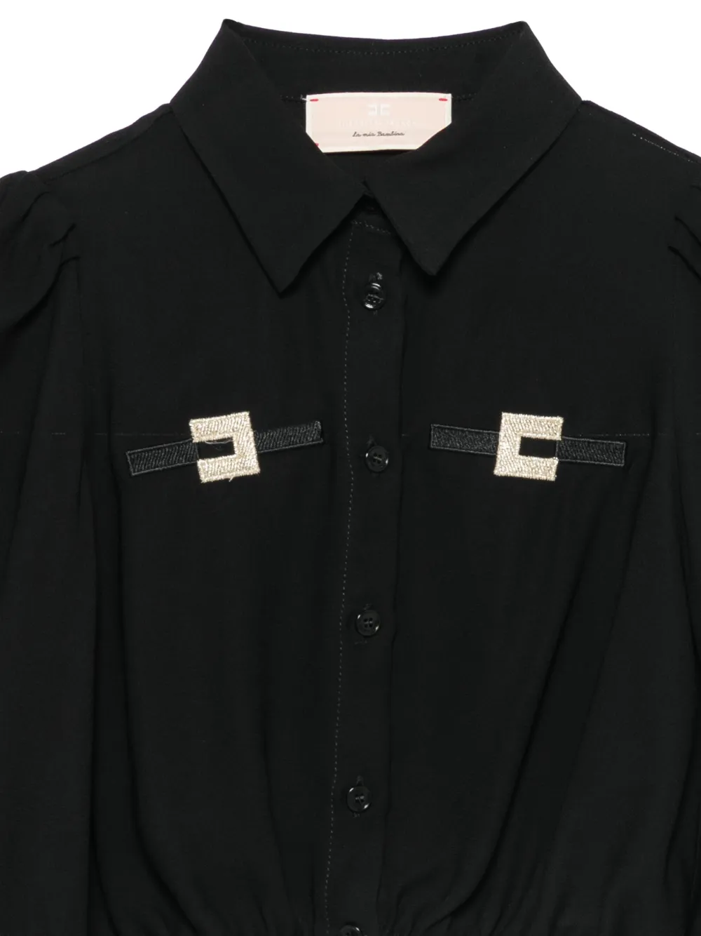 Elisabetta Franchi La Mia Bambina Blouse met logoplakkaat Zwart