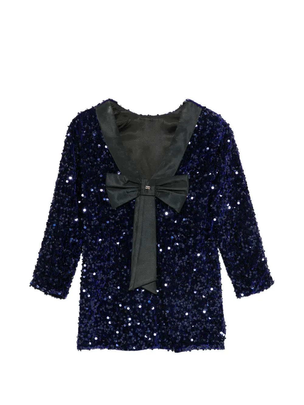 Elisabetta Franchi La Mia Bambina sequin-embellished bow-detail dress - Blu