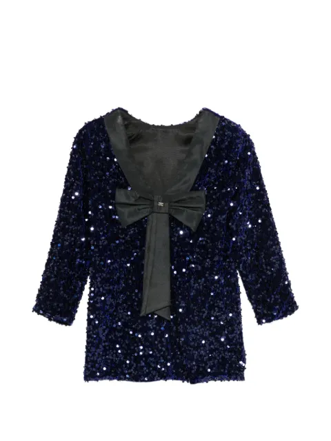 Elisabetta Franchi La Mia Bambina sequin-embellished bow-detail dress