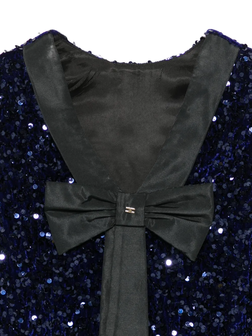Elisabetta Franchi La Mia Bambina Jurk verfraaid met pailletten en strik-detail Blauw