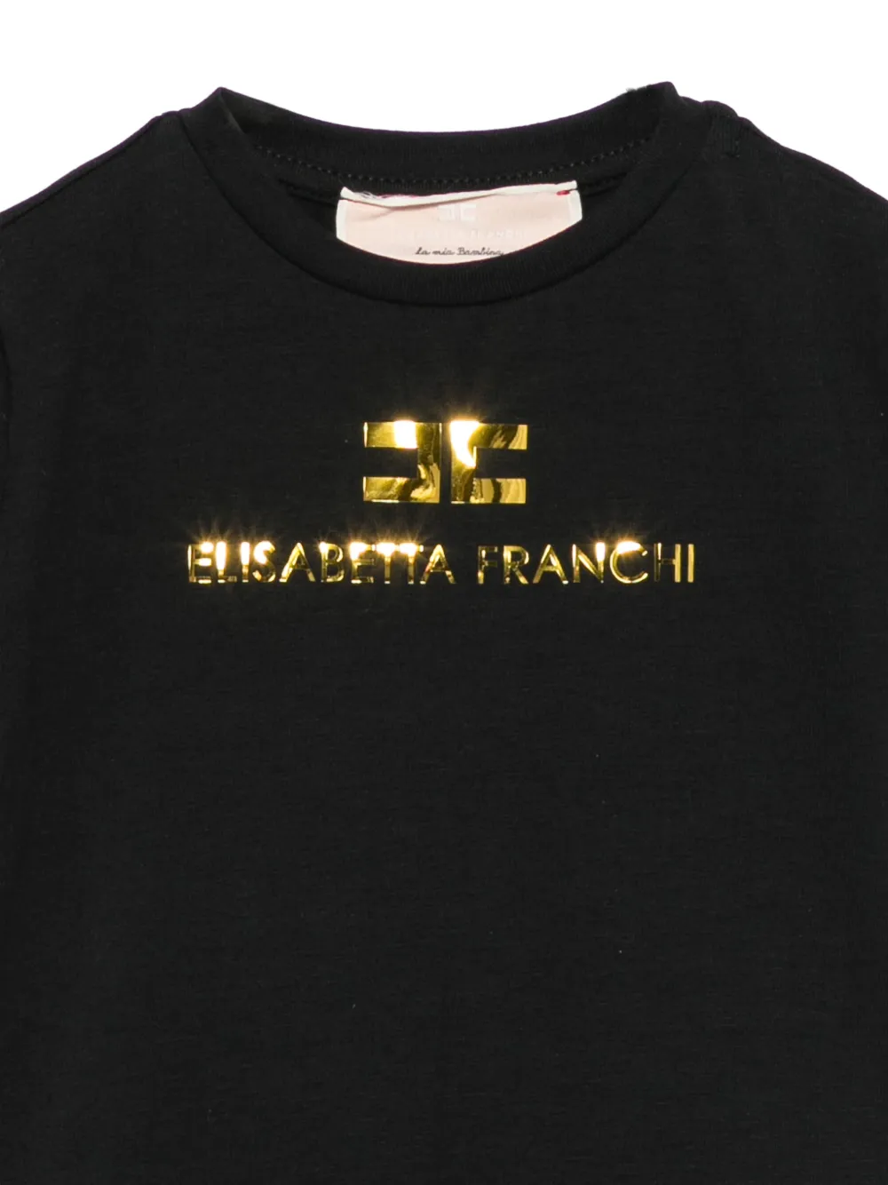 Elisabetta Franchi La Mia Bambina T-shirt met logoprint Zwart