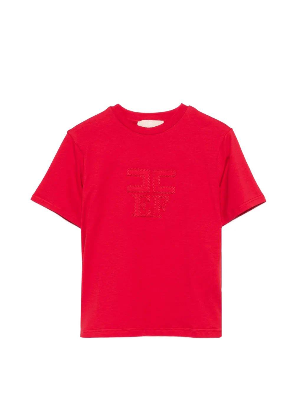 Elisabetta Franchi La Mia Bambina logo-embroidered T-shirt Rood
