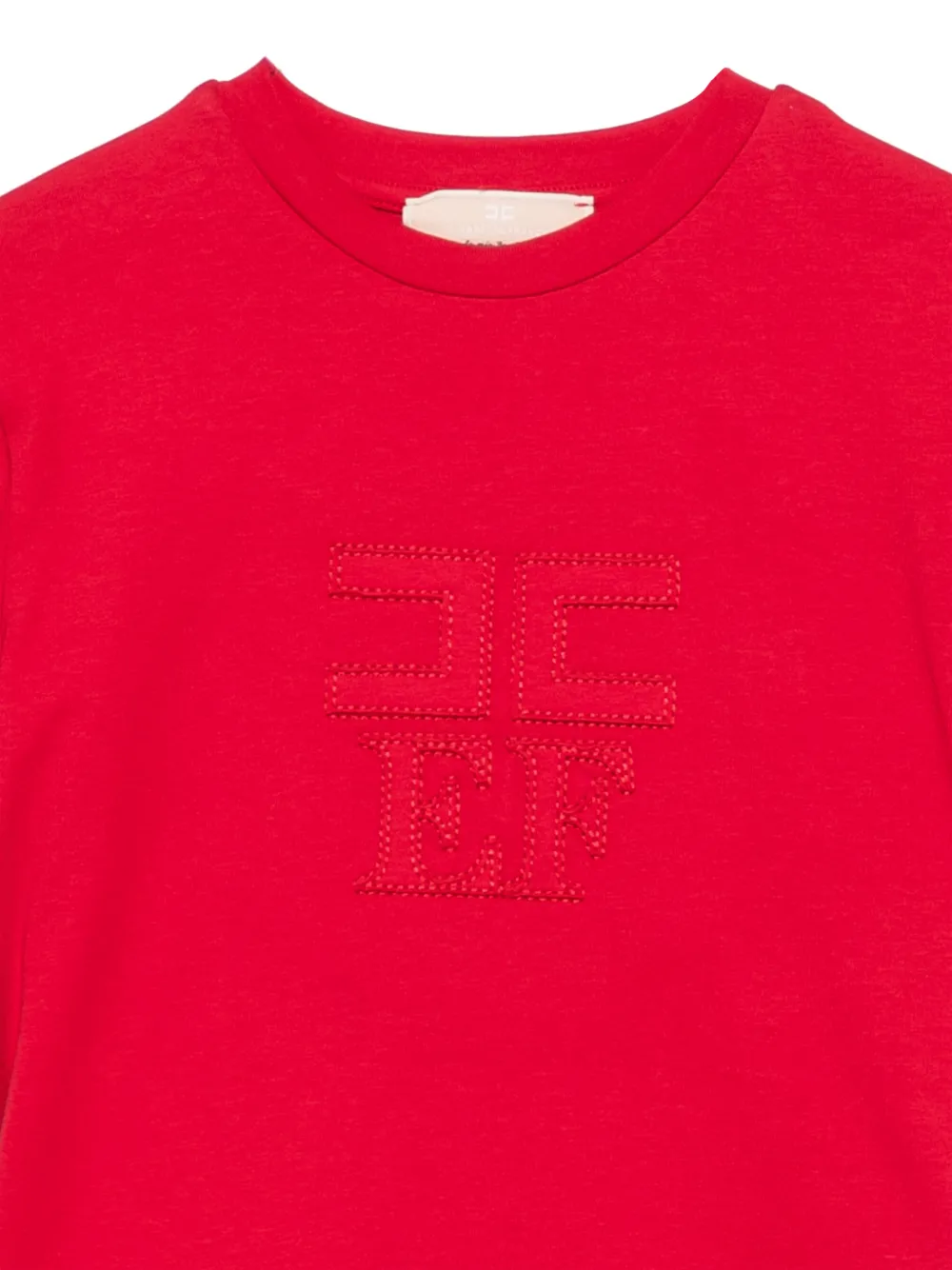 Elisabetta Franchi La Mia Bambina logo-embroidered T-shirt Rood