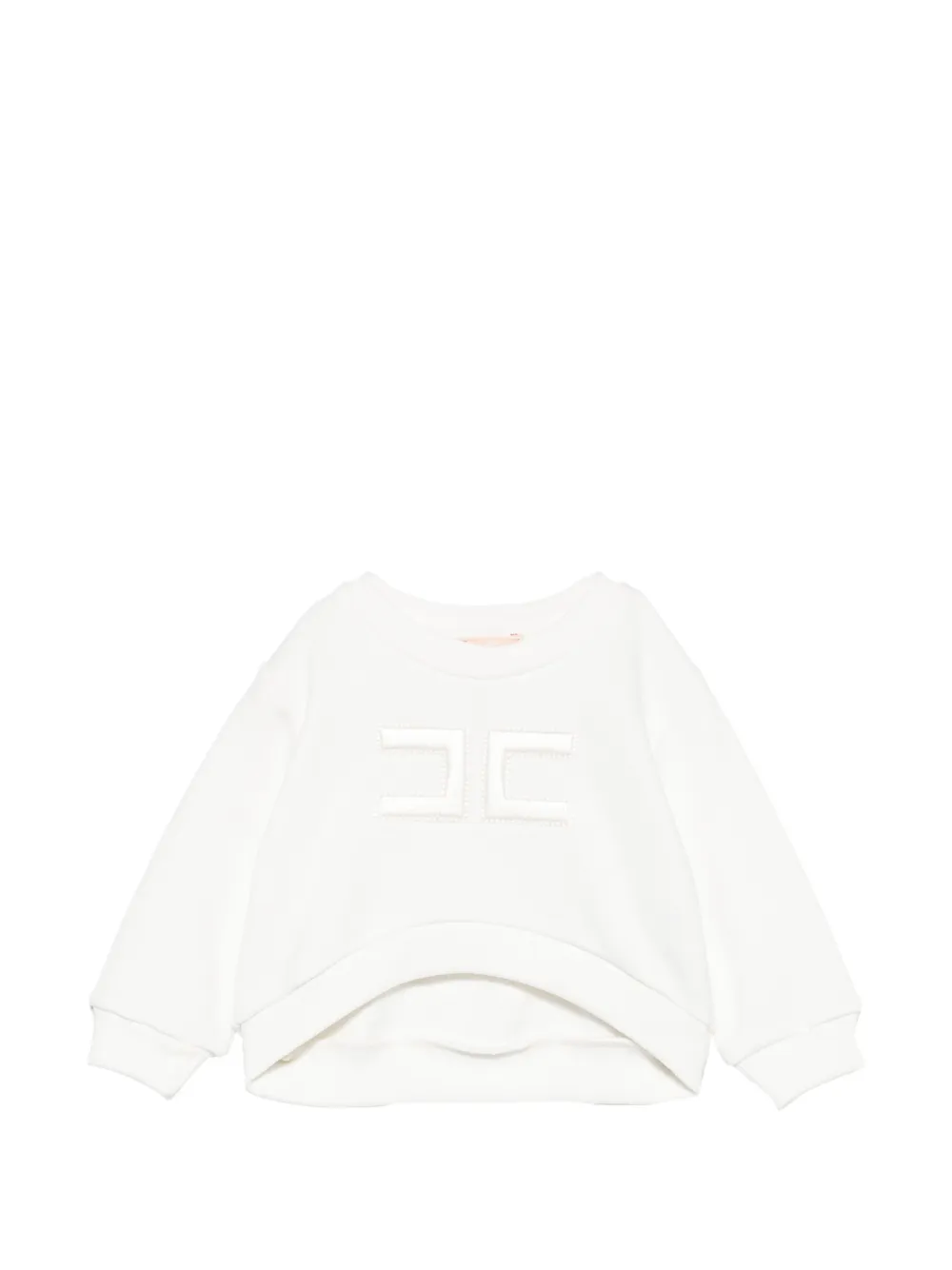 Elisabetta Franchi La Mia Bambina sweat à patch logo - Blanc Elisabetta Franchi La Mia Bambina sweat à patch logo - Blanc