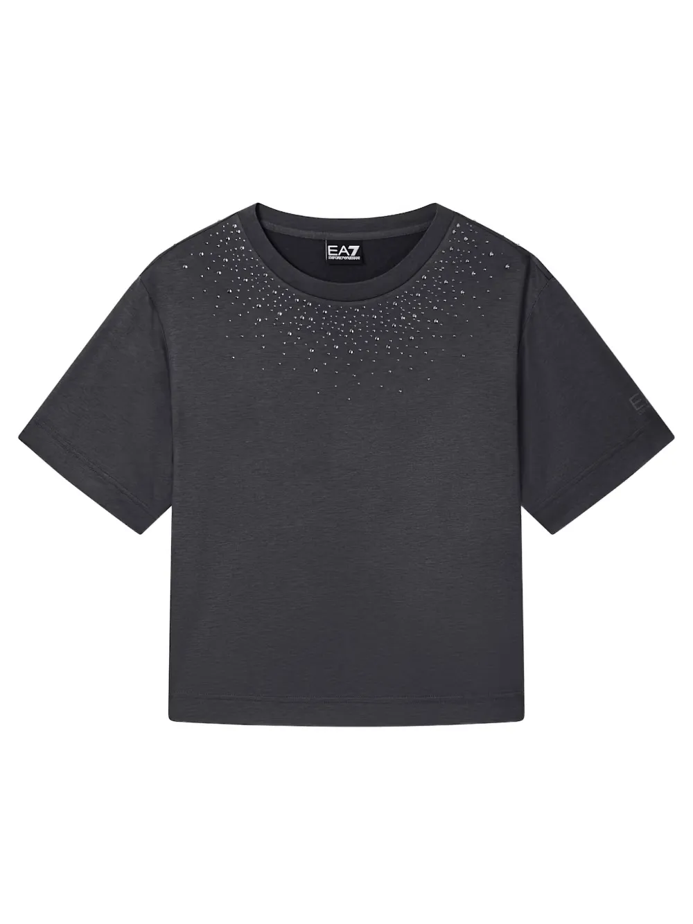Ea7 Emporio Armani T-shirt verfraaid met stras Grijs
