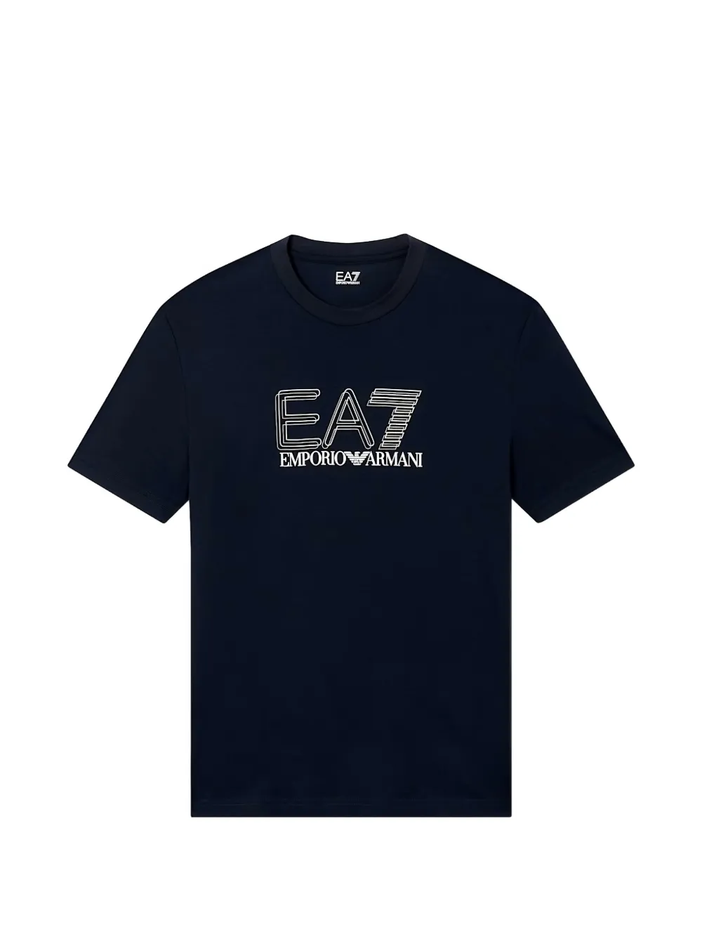 Ea7 Emporio Armani T-shirt in cotone con logo - Blu