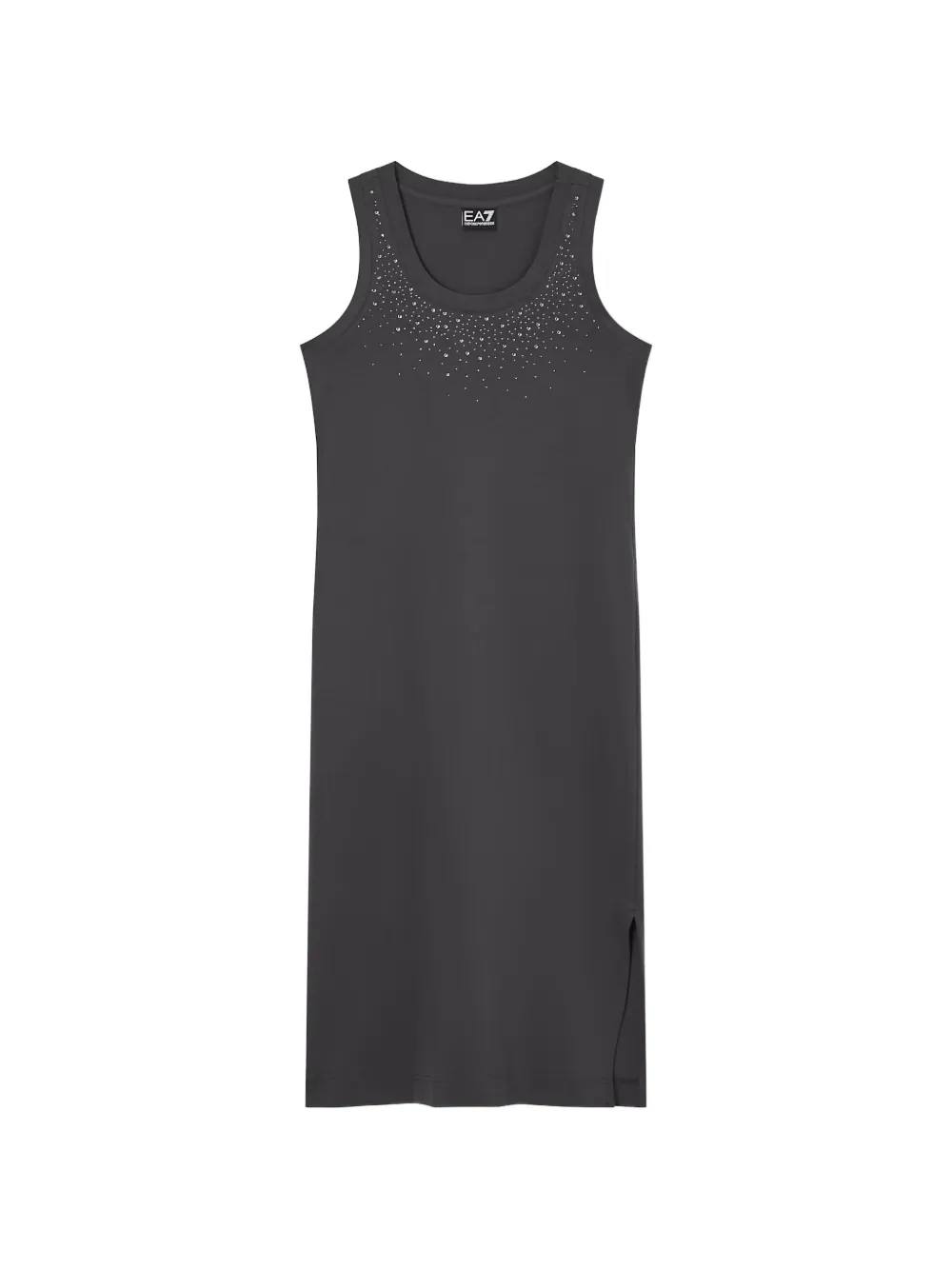 Ea7 Emporio Armani robe mi-longue sans manches à strass - Gris Ea7 Emporio Armani robe mi-longue sans manches à strass - Gris