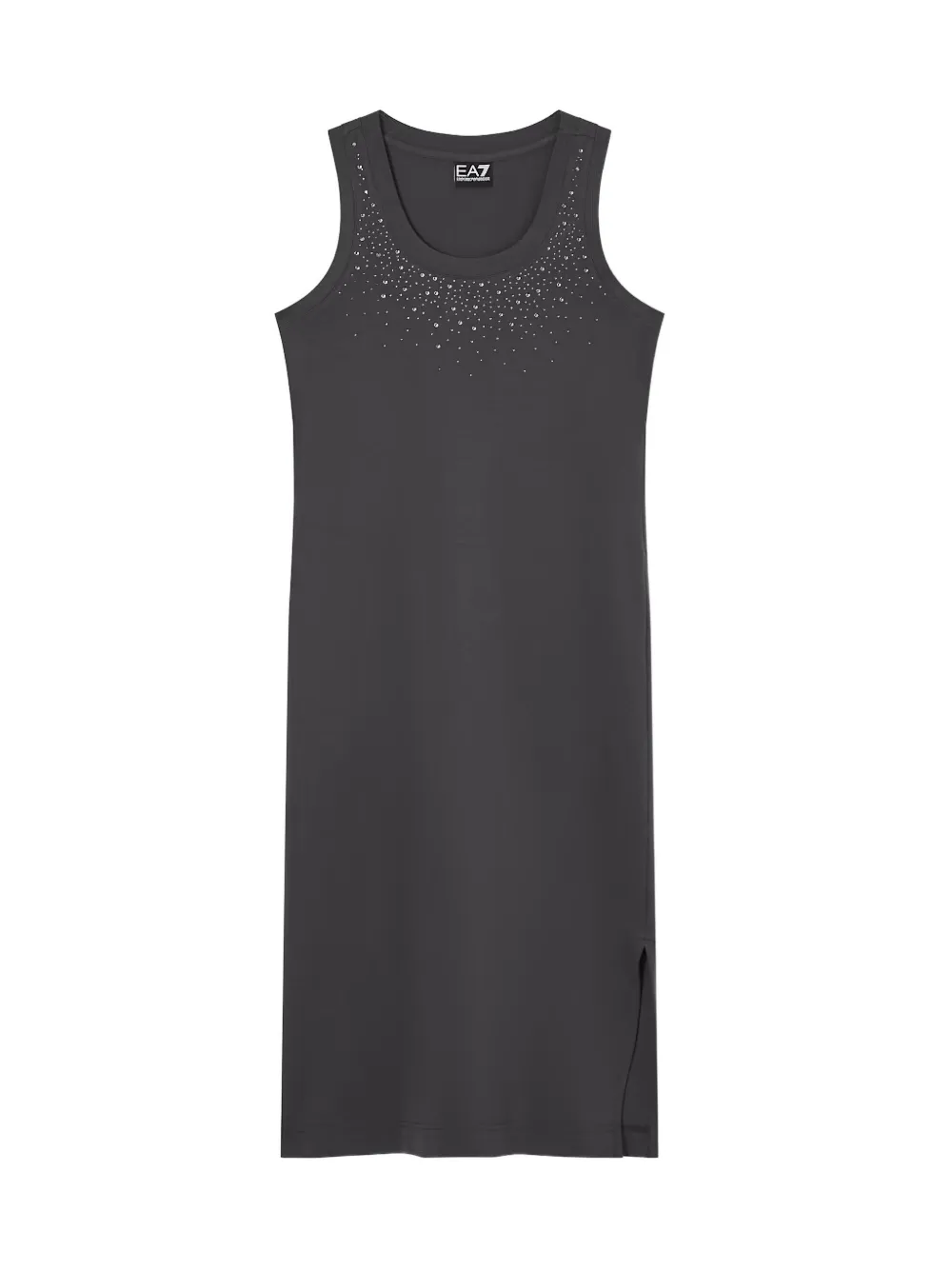 Ea7 Emporio Armani Mouwloze midi-jurk verfraaid met stras Grijs