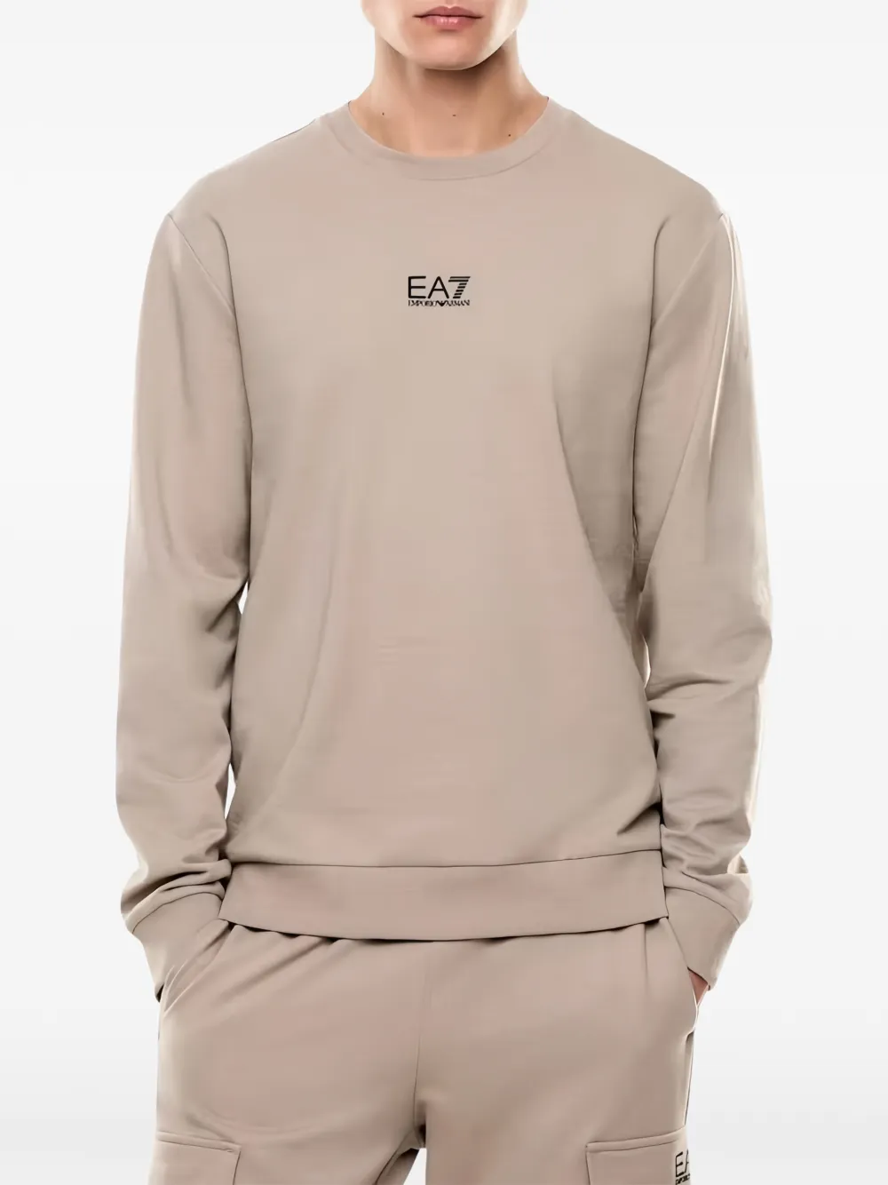 Ea7 Emporio Armani Sweater met logoprint Beige
