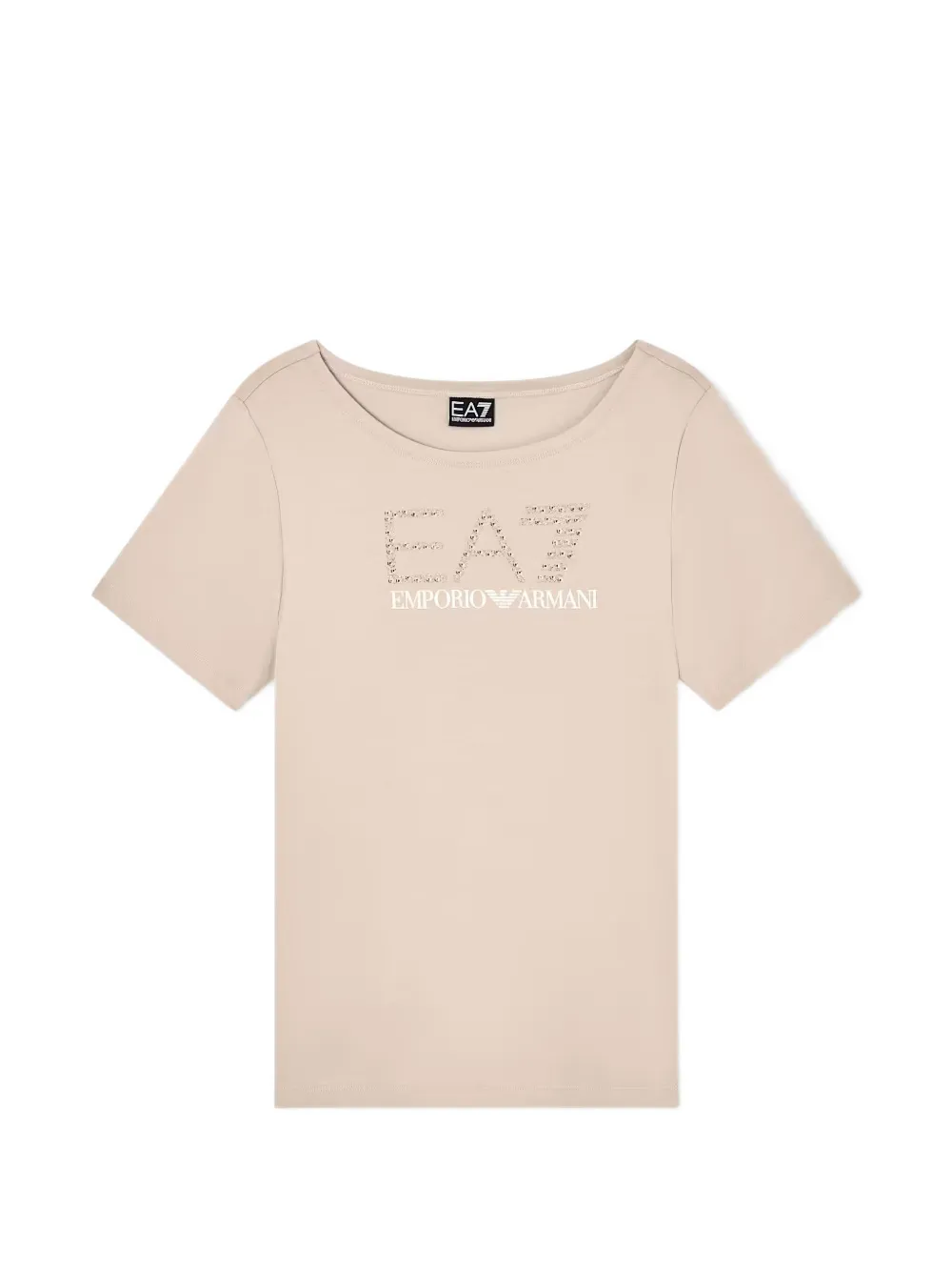 Ea7 Emporio Armani T-Shirt mit Strass - Nude