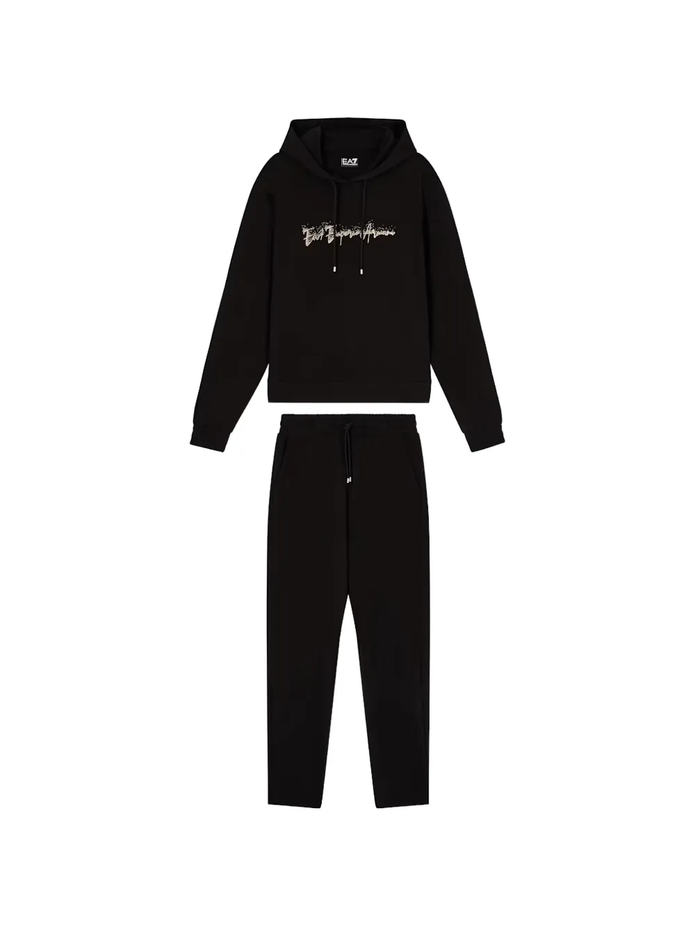 Ea7 Emporio Armani logo-print tracksuit - Black