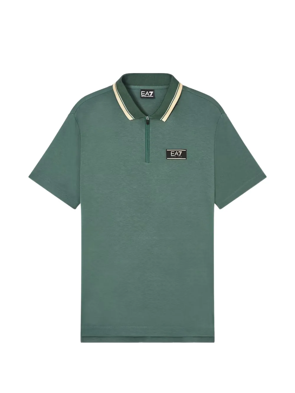 Ea7 Emporio Armani Polo con zip e logo - Verde