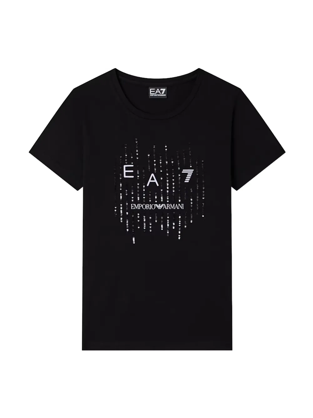 Ea7 Emporio Armani T-shirt met pailletten Zwart