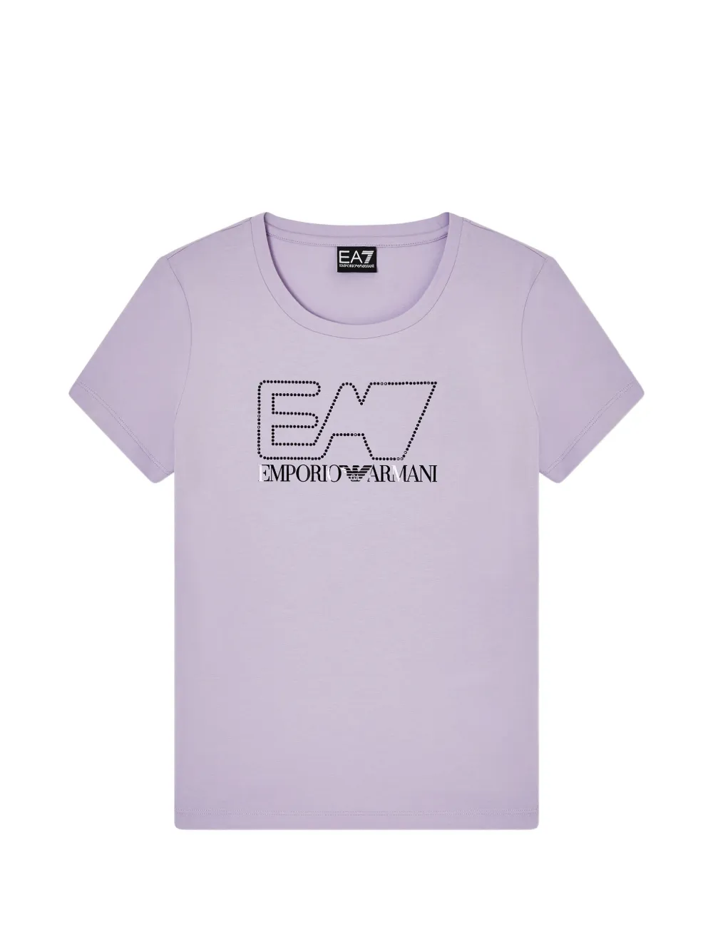 Ea7 Emporio Armani T-shirt con logo e strass - Viola