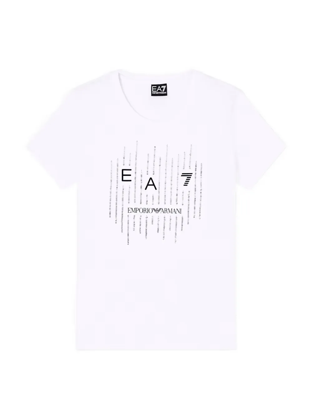 Ea7 Emporio Armani T-shirt verfraaid met stras Wit