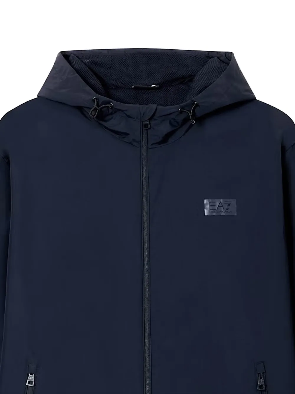 Ea7 Emporio Armani Jack met capuchon en logopatch Blauw