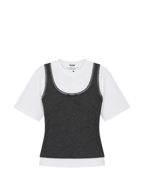 MSGM layered lace-trim T-shirt