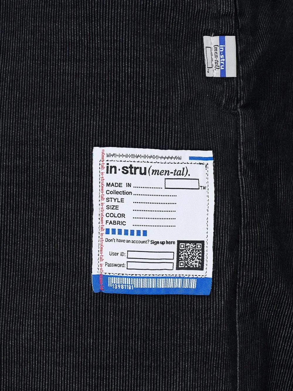 Maison MIHARA YASUHIRO In-stru(men-tal) ribfluwelen broek Blauw
