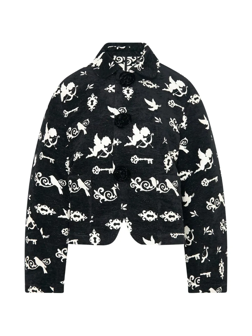 Renli Su Cupid-print cropped jacket
