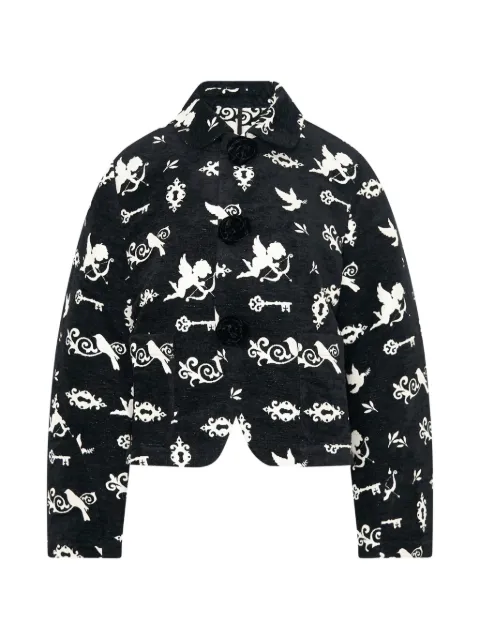 Renli Su Cupid-print cropped jacket