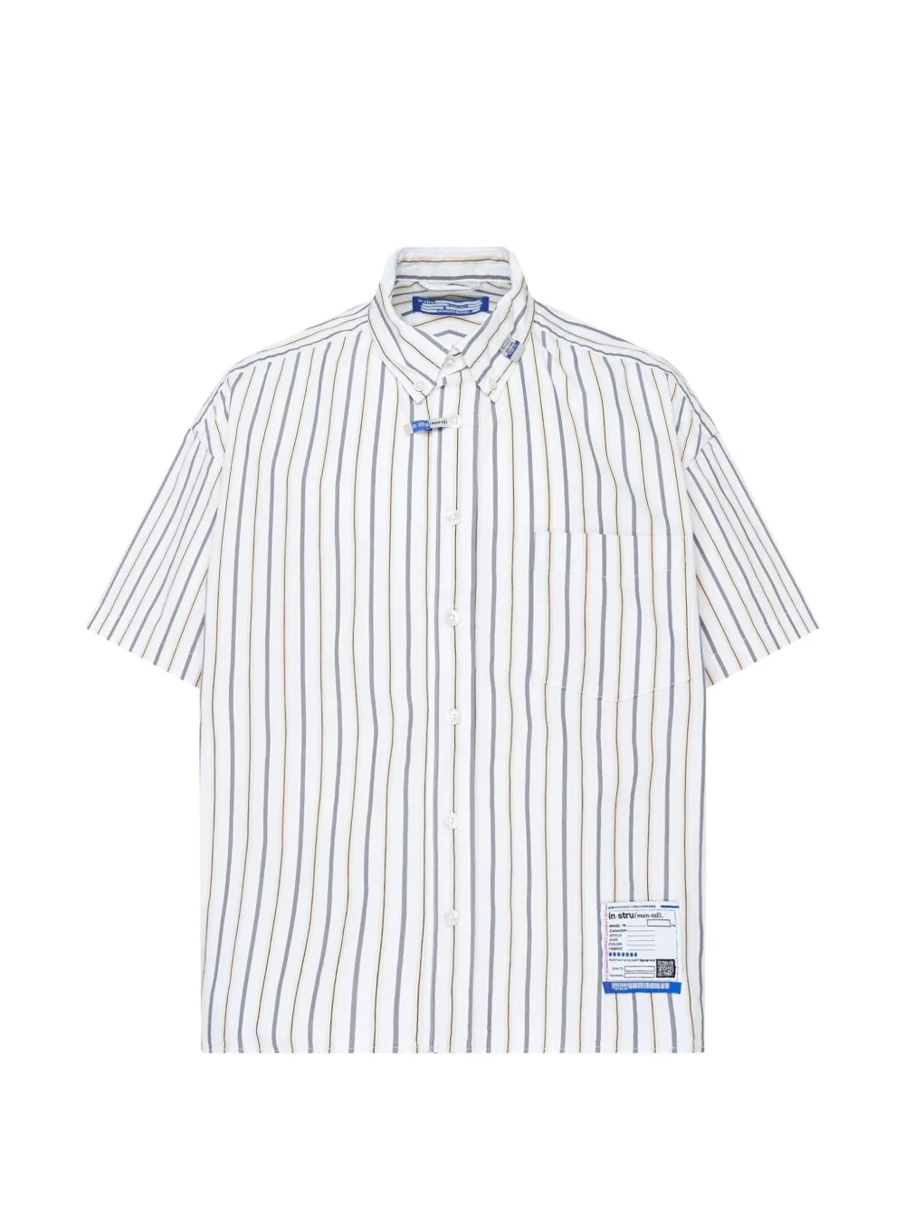 Maison MIHARA YASUHIRO ストライプ ショートスリーブシャツ | ホワイト | Image 1