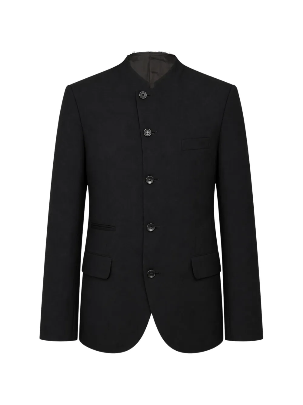 Black Comme Des Garçons 羊毛中式领夹克 | 黑色 | Image 1