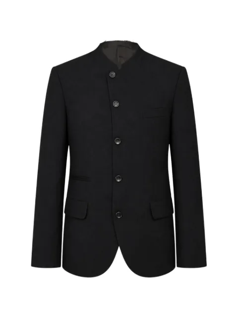 Black Comme Des Garçons wool mandarin-collar jacket