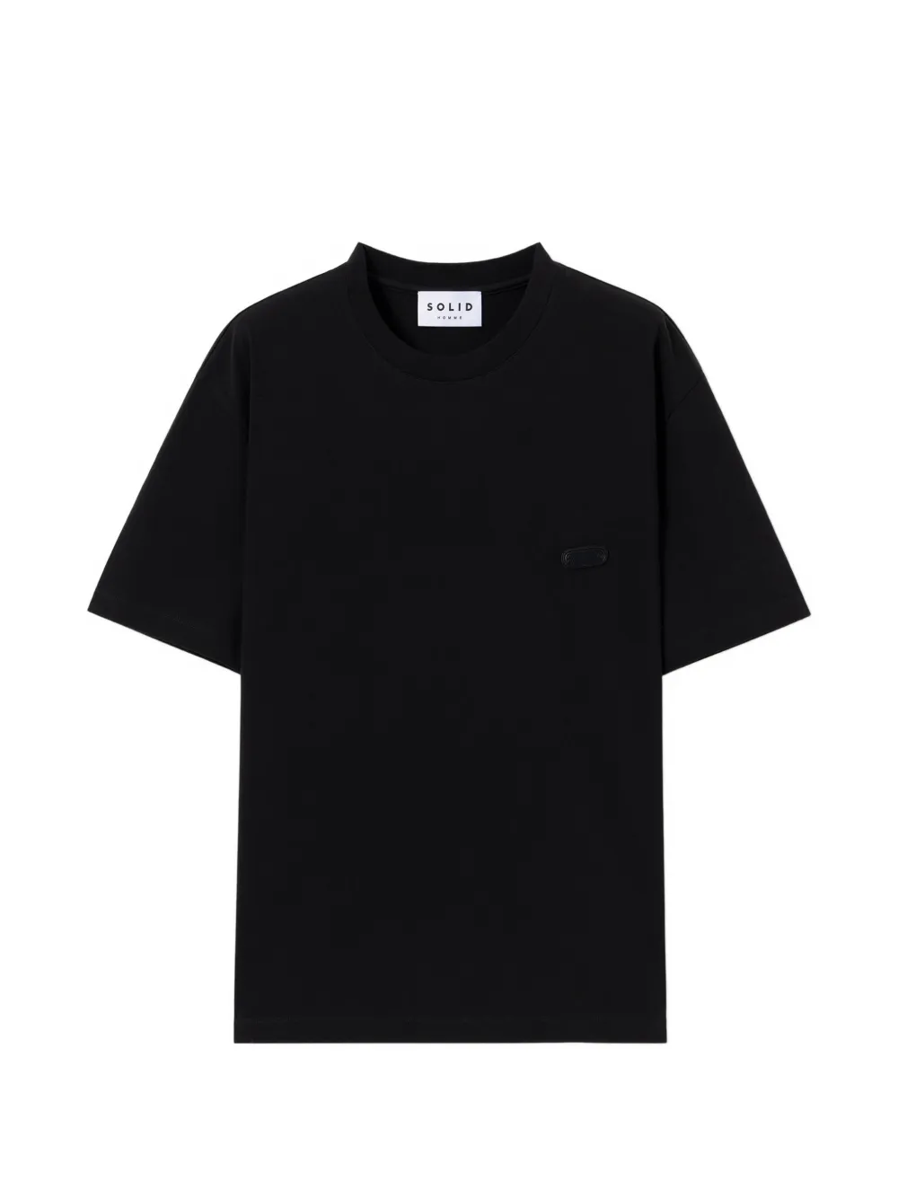 Solid Homme Black Paris Artwork Logo-patch T-shirt