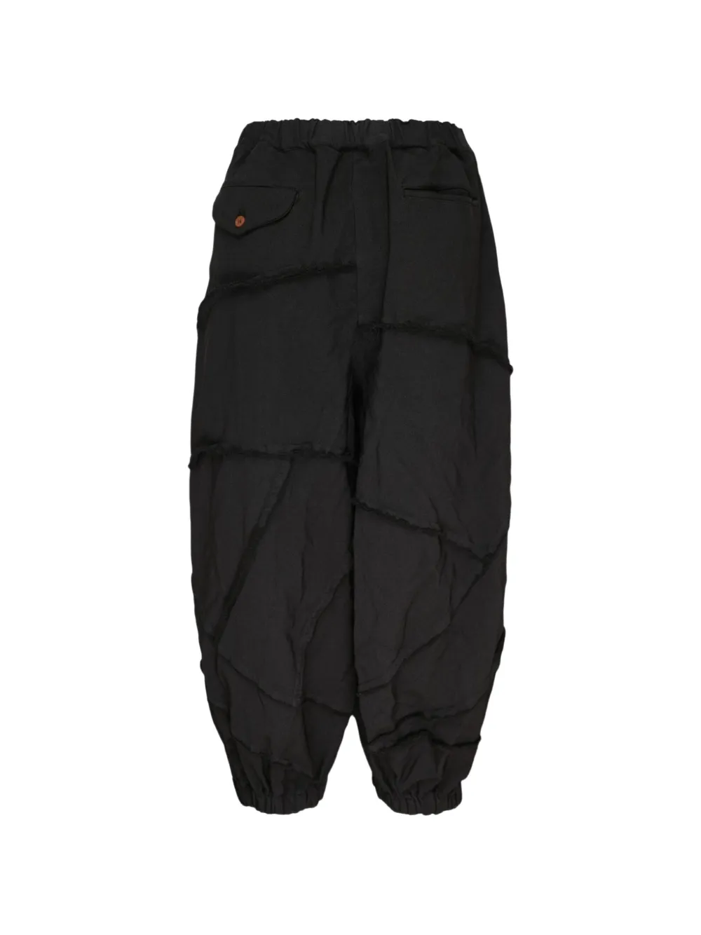Black Comme Des Garçons Gerafelde broek met patchwork Zwart