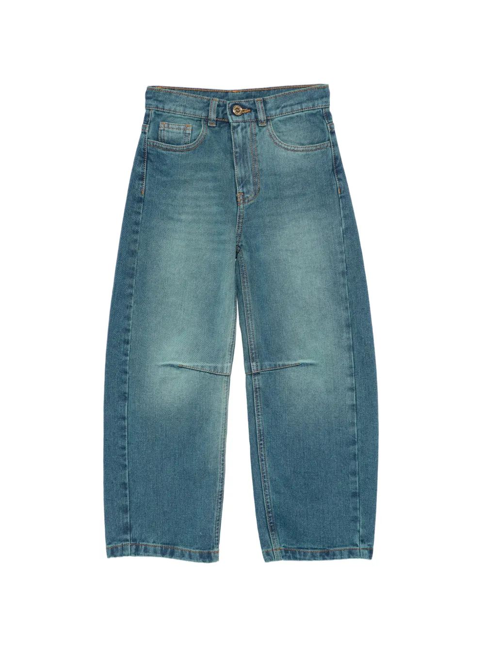 Elisabetta Franchi La Mia Bambina logo-strap tapered-leg jeans - Blu