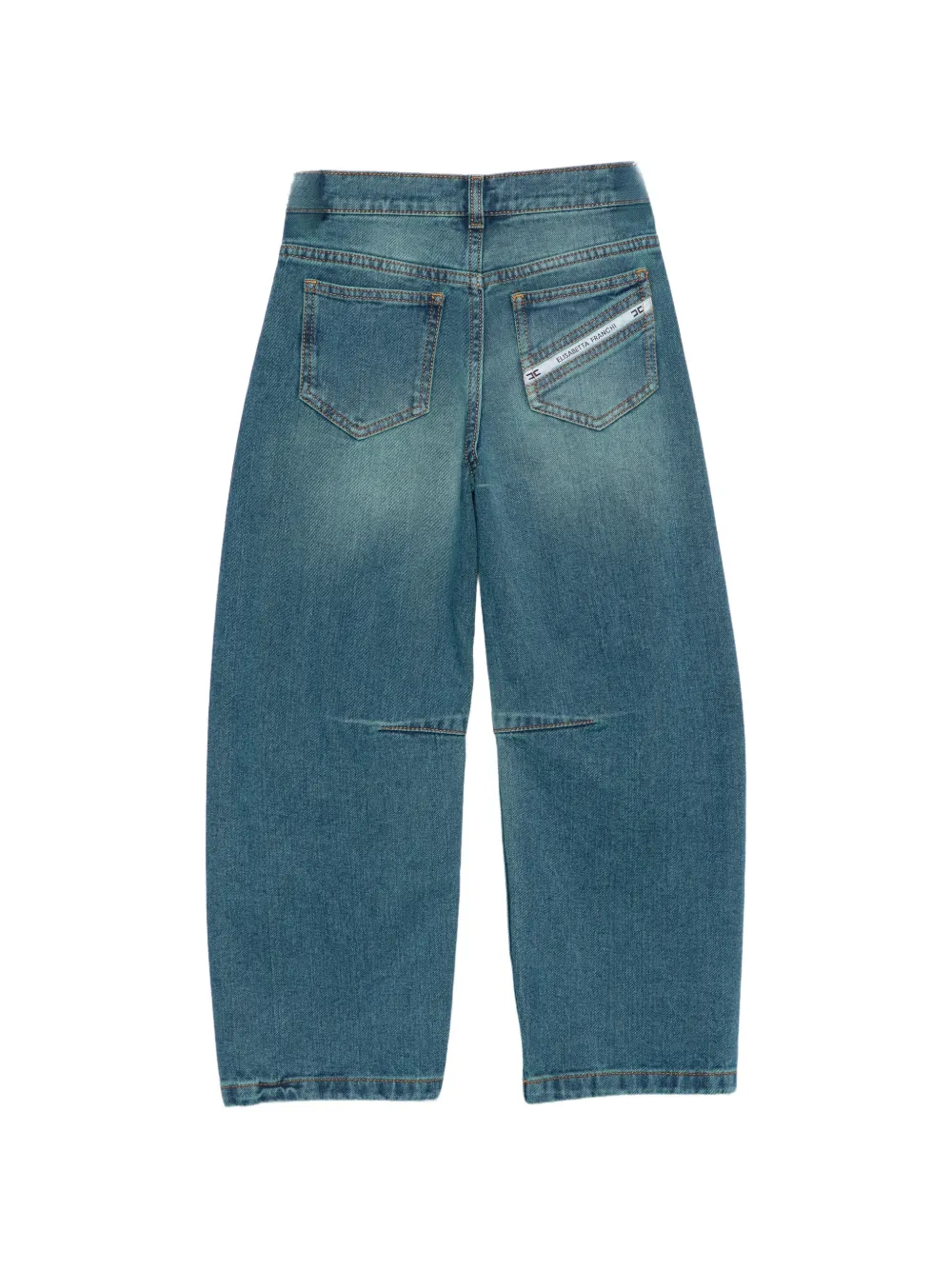 Elisabetta Franchi La Mia Bambina Jeans met toelopende pijpen en logoband Blauw