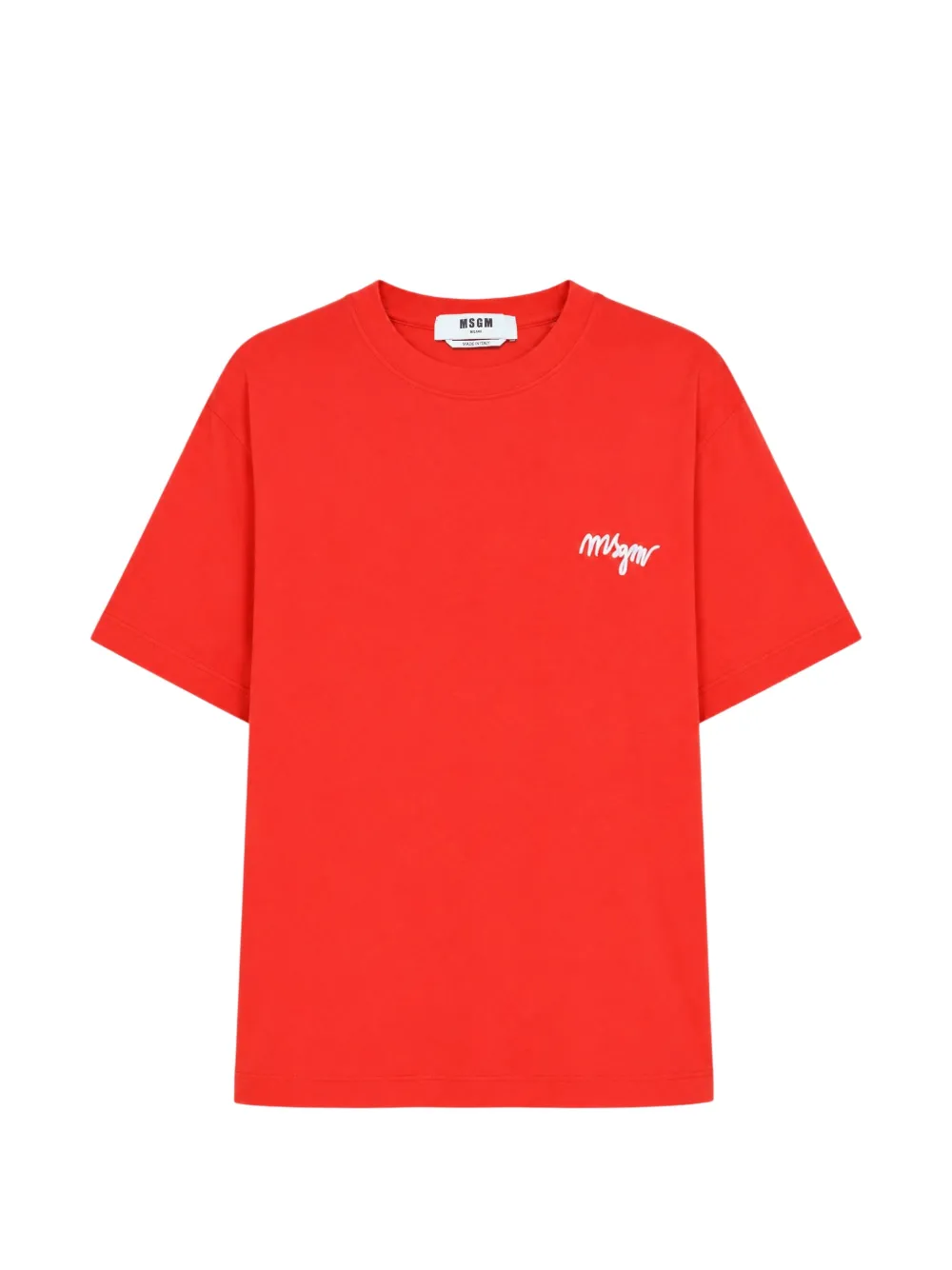 MSGM logo-embroidered T-shirt - Rosso