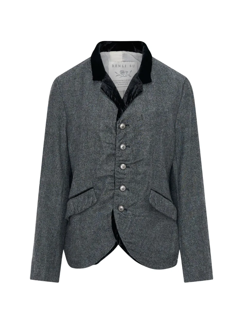 Renli Su herringbone-weave blazer
