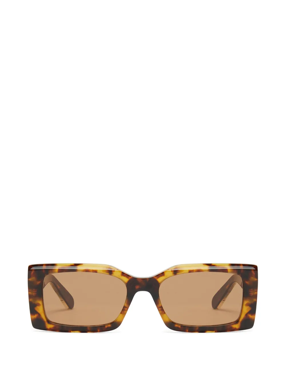 Stella McCartney Eyewear Occhiali da sole rettangolari tartarugati - Marrone