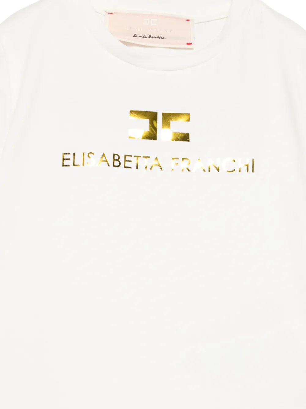 Elisabetta Franchi La Mia Bambina T-shirt met logoprint Wit