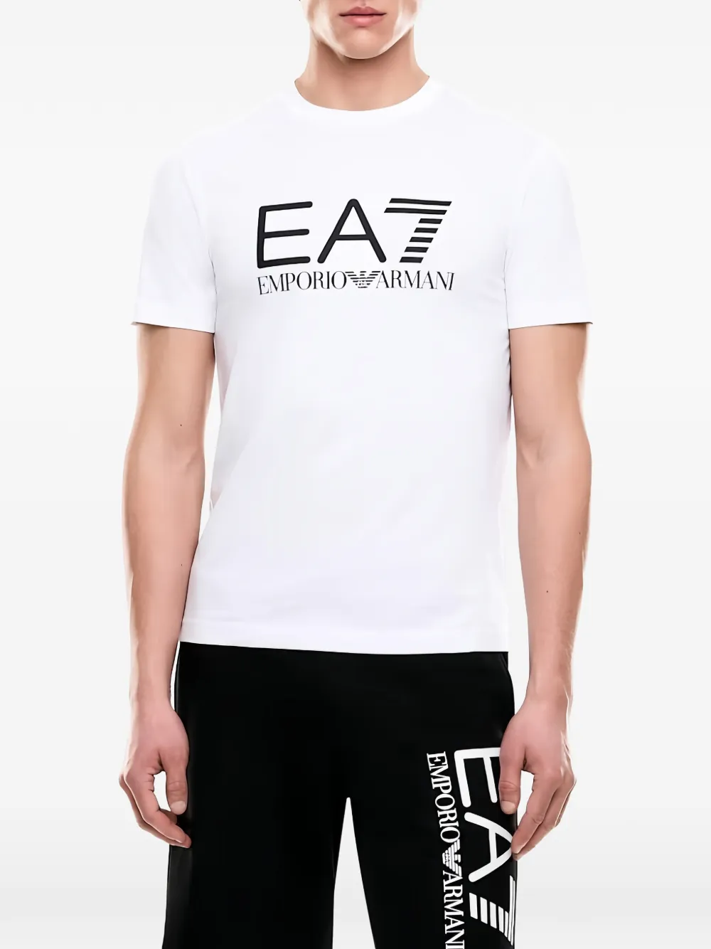 Ea7 Emporio Armani T-shirt met logoprint Wit