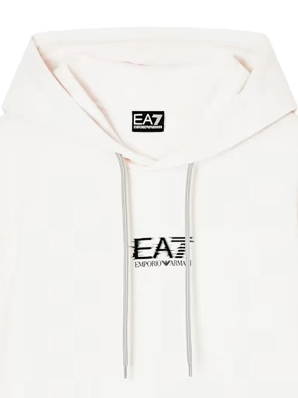 Ea7 Emporio Armani Hoodie met logoprint en trekkoord Wit