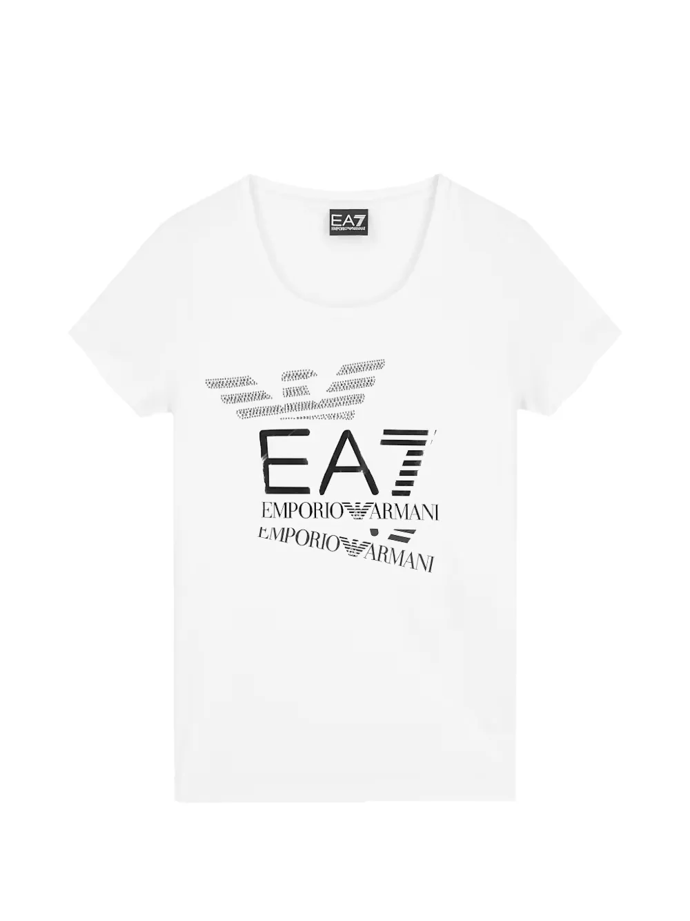 Ea7 Emporio Armani T-Shirt mit Strass - Weiß