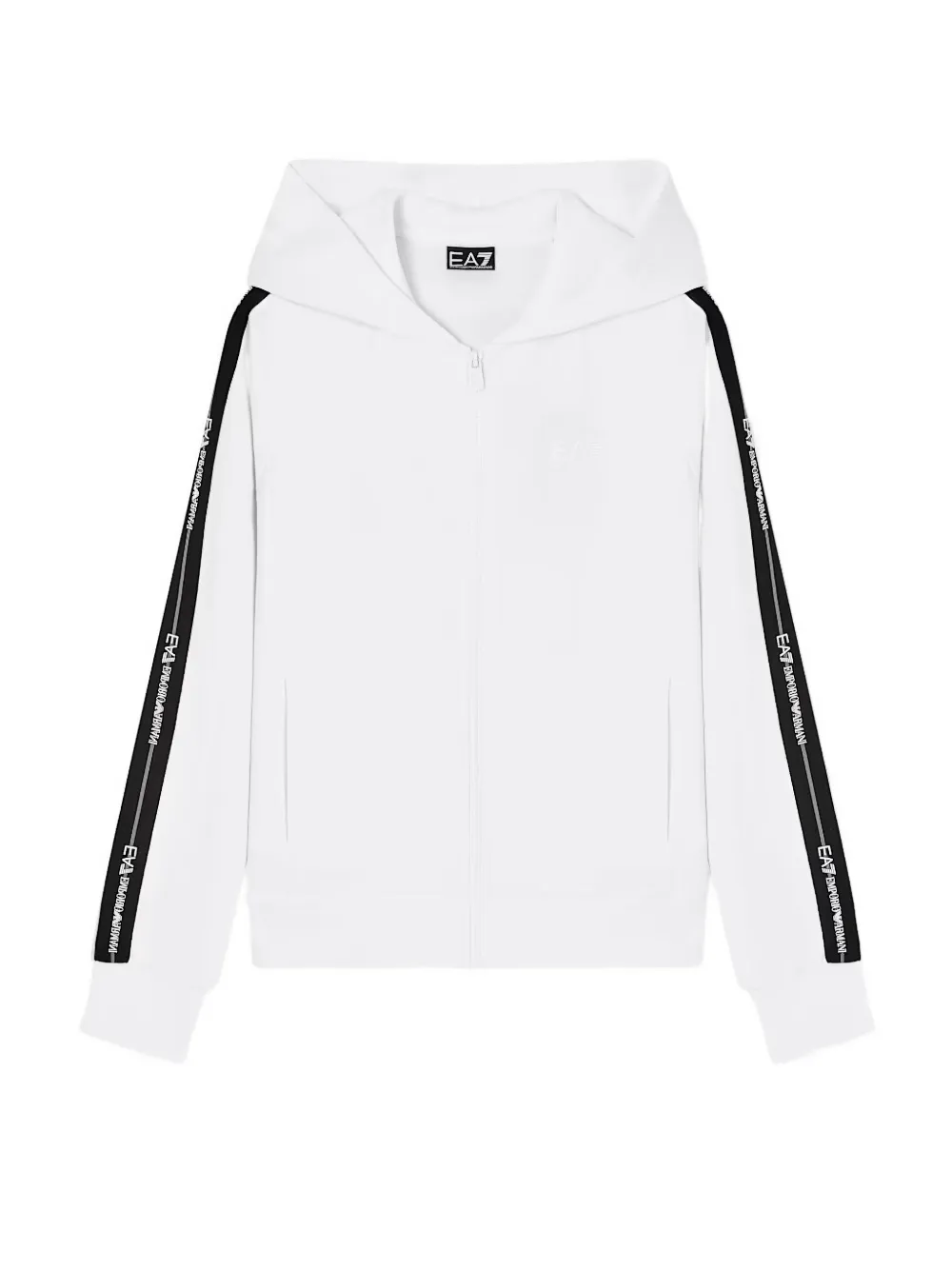Ea7 Emporio Armani Logo Series hoodie met rits Wit
