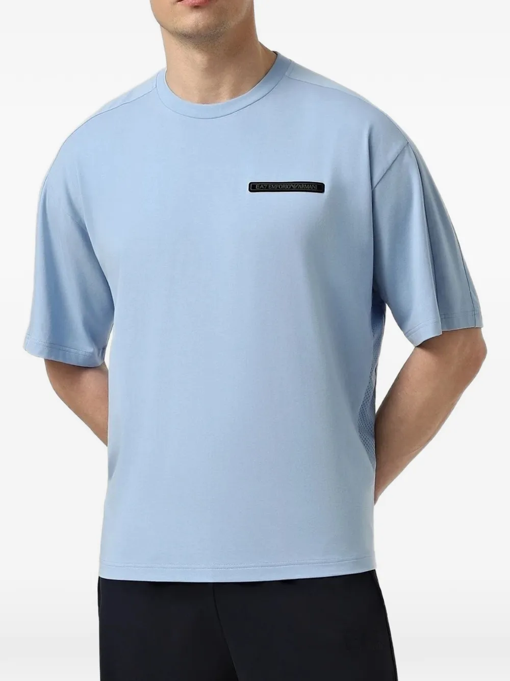 Ea7 Emporio Armani T-Shirt mit Logo-Patch - Blau