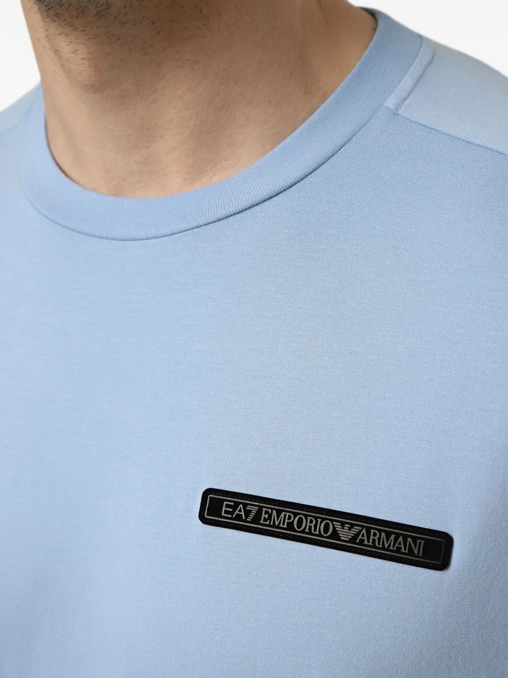 Ea7 Emporio Armani T-shirt met logopatch Blauw