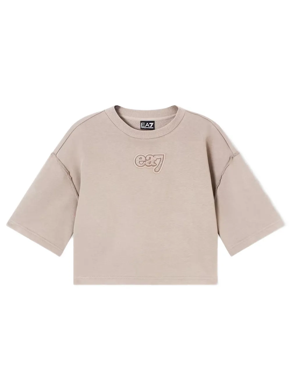 Ea7 Emporio Armani T-shirt met logopatch Beige