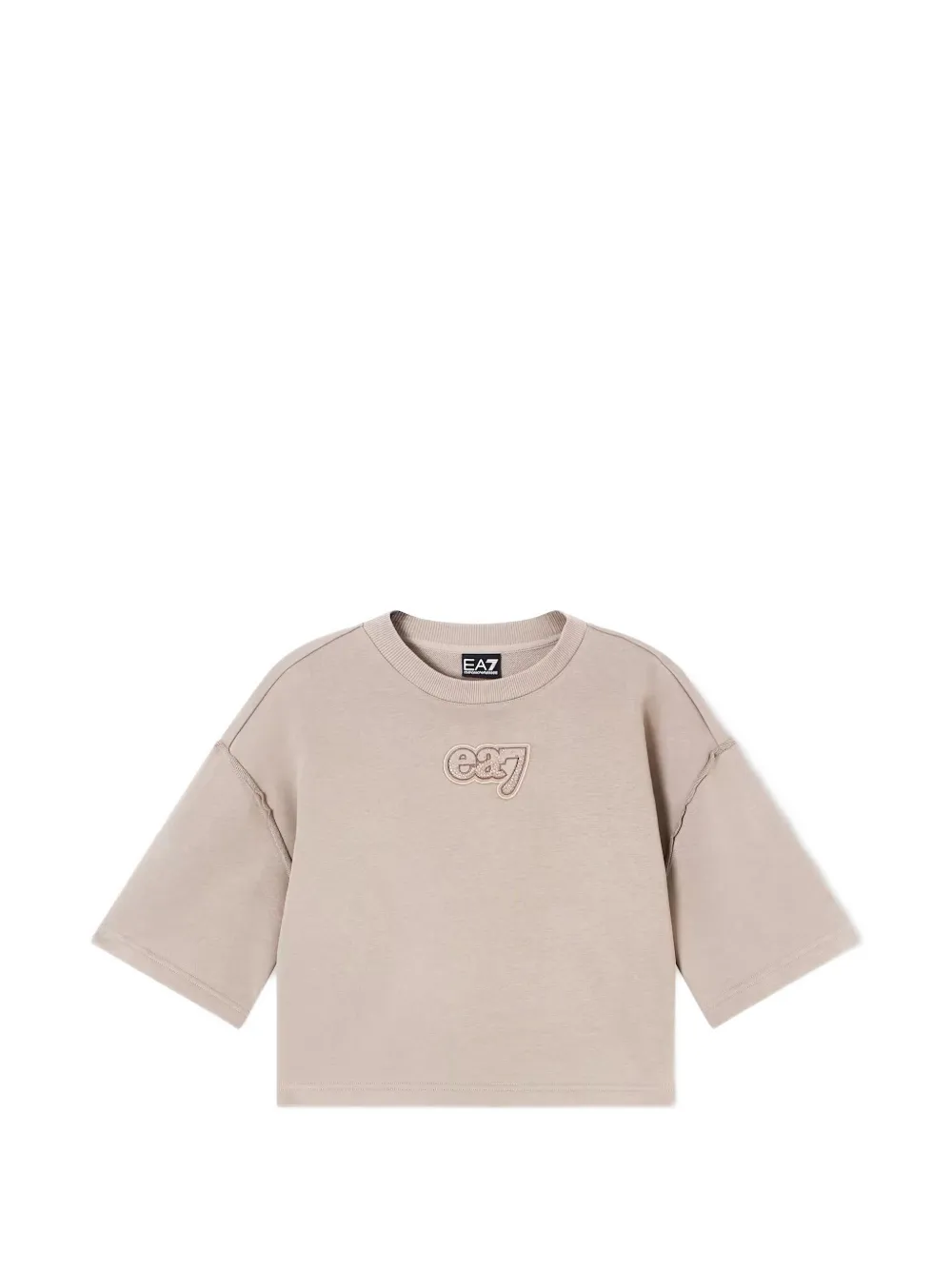 Ea7 Emporio Armani T-Shirt mit Logo-Patch - Nude