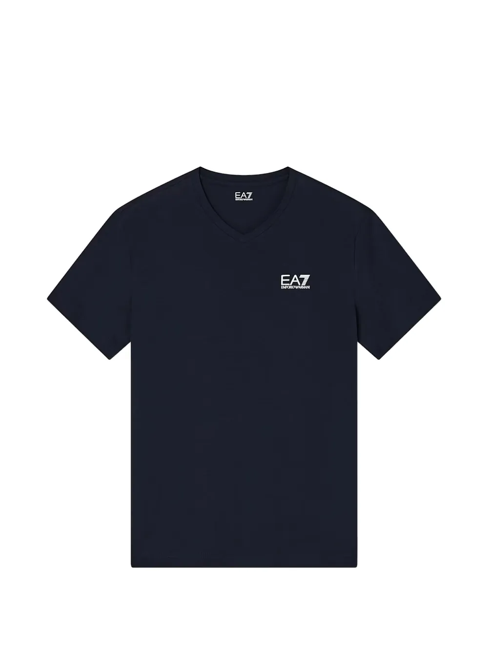 Ea7 Emporio Armani T-shirt con scollo a V e logo - Blu