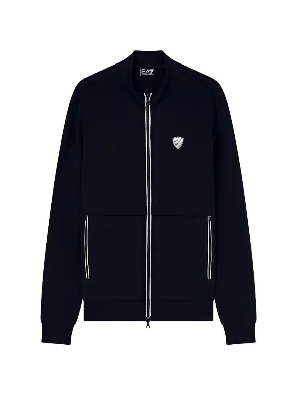 Ea7 Emporio Armani sweat zippé à patch logo - Bleu