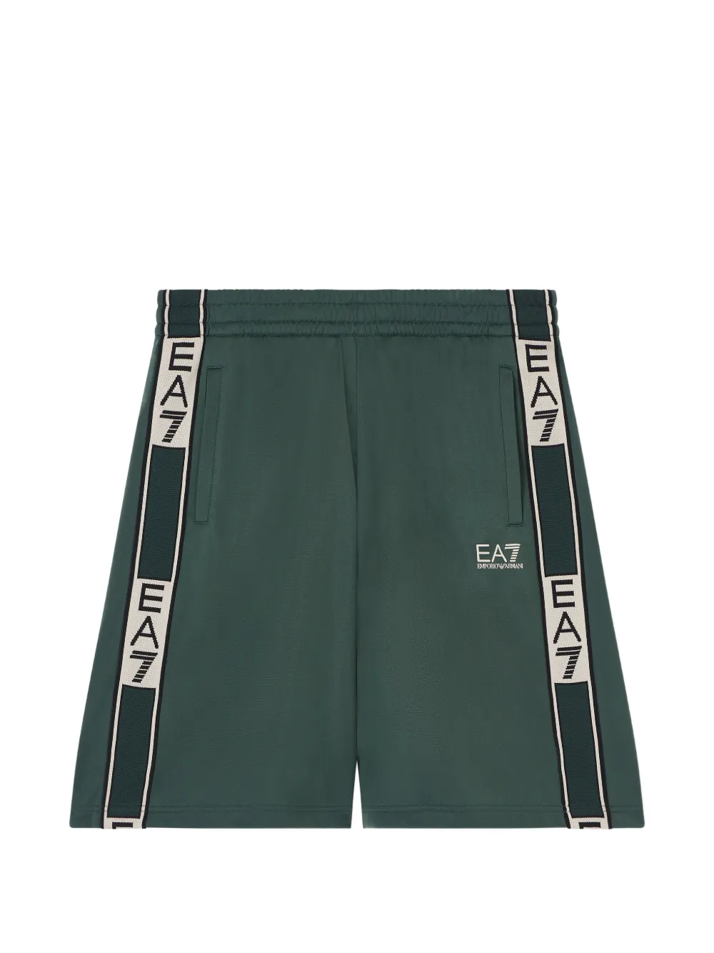 Ea7 Emporio Armani Shorts sportivi con banda logo - Verde